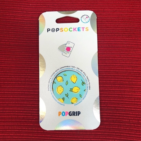 POPSOCKETS PopGrip Be My Zest Phone Holder Lemon Lemonade Blue Yellow NEW - Picture 1 of 2